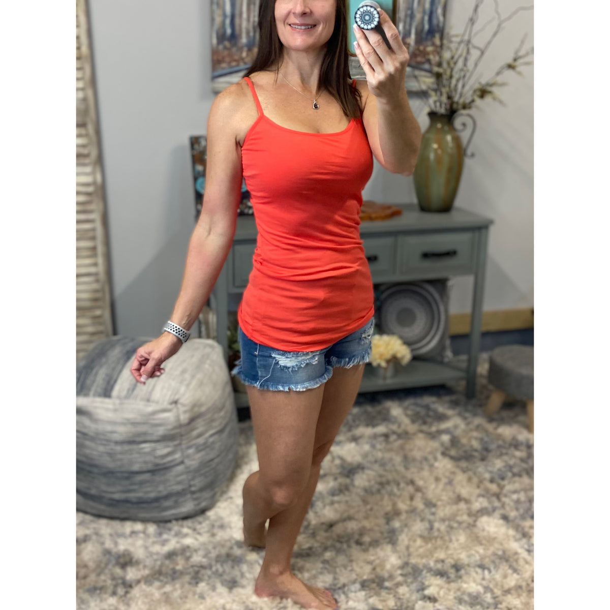 Sexy Low Cut No Bra Cleavage Adjustable Strap Cami Tunic Tank