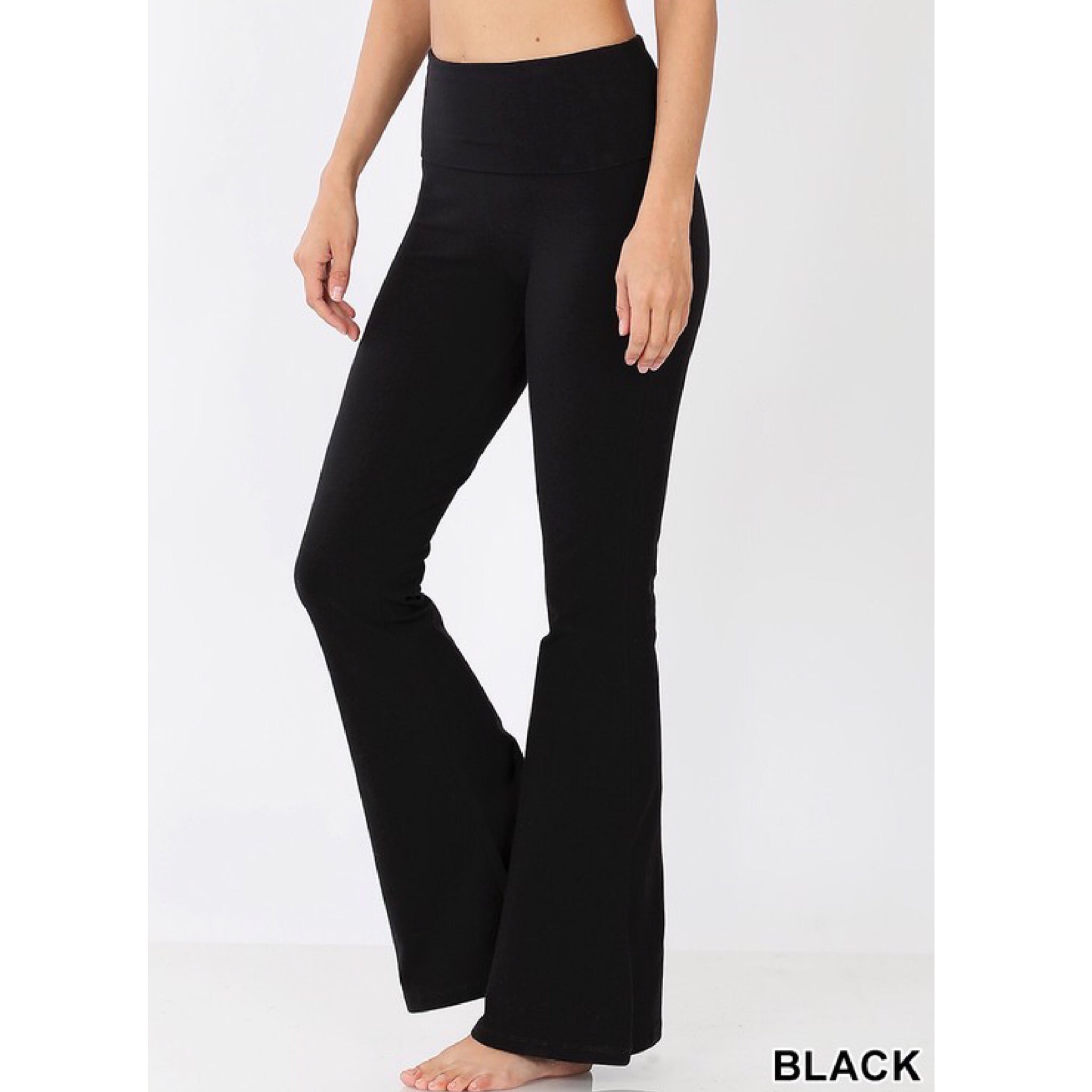 Glonme Ladies Ruched Yoga Pants Long Fitness Leggings Baggy Plain Bottoms  Black L 